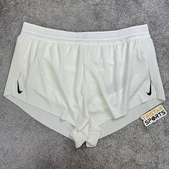 Nike Dri-Fit ADV Aeroswift 3" Running Shorts Womens Size Large White FN2328-100 - Picture 1 of 9
